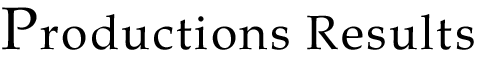 Productions Results / 制作実績